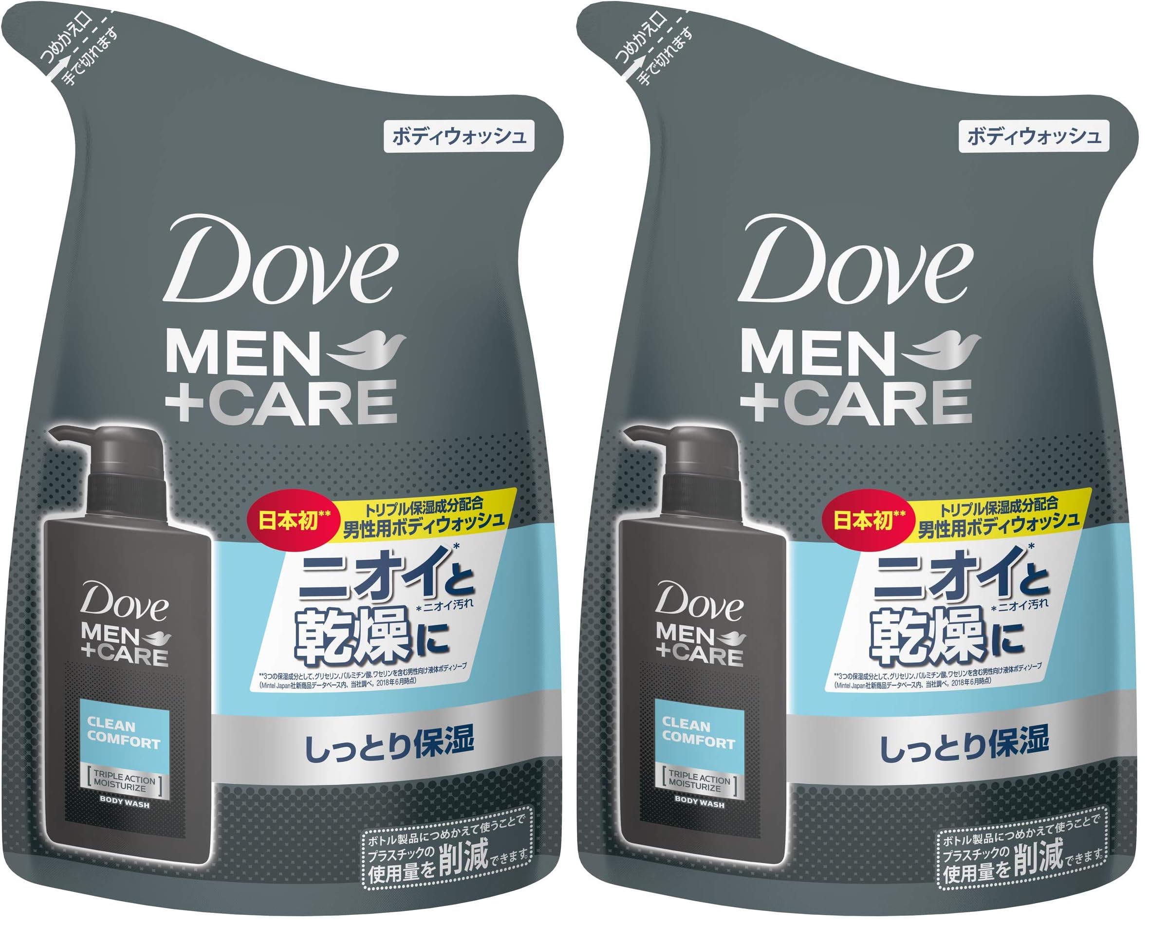 Dove(ダヴ) ダヴメン+ケア ボディウォッシュ クリーンコンフォート つめかえ用 320g ボディーソープ ボディソープ 清潔感のあるシトラスフローラルの香り。 320グラム (x 2)