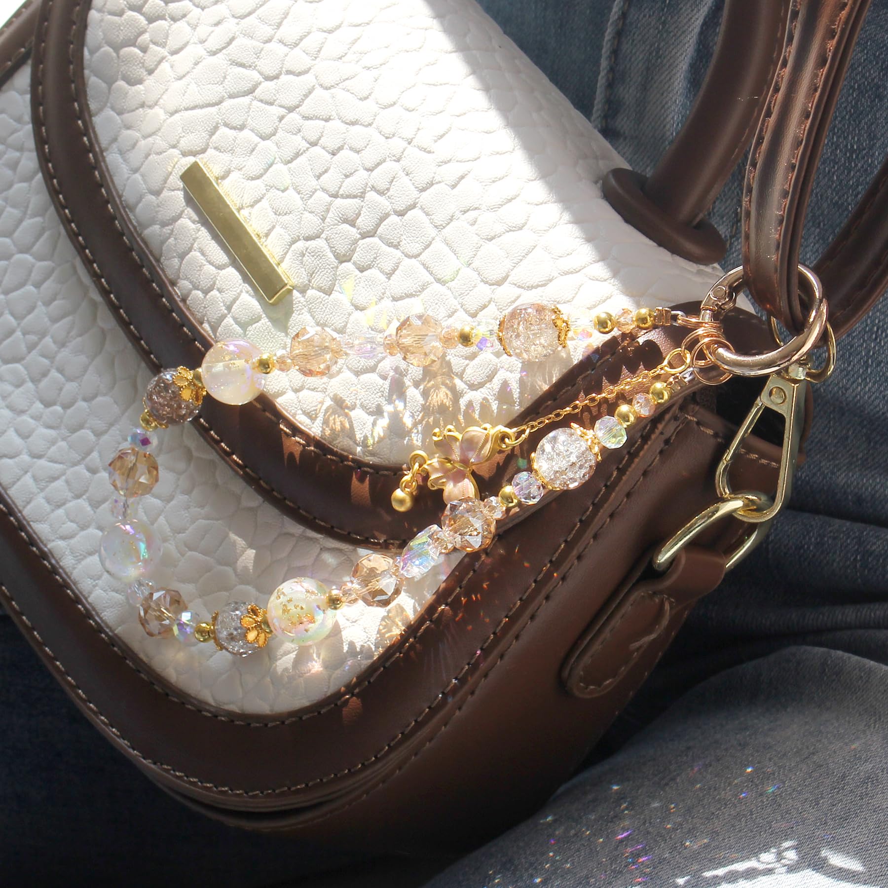 Beaded Phone Wrist Strap,Crystal Keychain Wristlet,Camera Strap Wrist,Cute Phone Chain Wristlet Purse Bag Charms