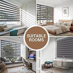 AOSKY Cordless Zebra Blinds for Windows Pull Down