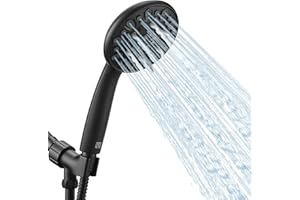 High Pressure Handheld Shower Head VMASSTONE 7-Spray Setting Showerhead Kit with 59" Stainless Steel Hose and Adjustable Moun