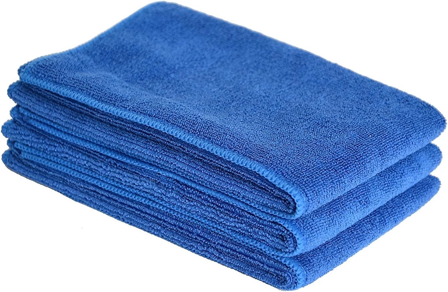 3 Multi-Purpose Microfiber Cleaning Towels Absorbent and Fast Drying Dark Blue 16 Inch by 24 Inch
