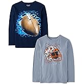The Children's Place Boys Gamer,Cars,Sports Long Sleeve Graphic T-Shirts,2 Pack