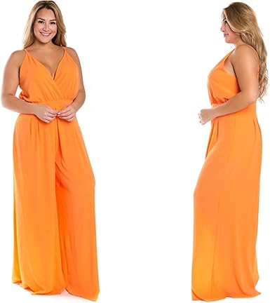 orange plus size jumpsuit