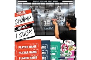 TrophySmack 2025 Fantasy Football Draft Board Kit - 12, 10, or 8 Team Draft - 500+ Player Labels - 24 Rounds - Superstar Design