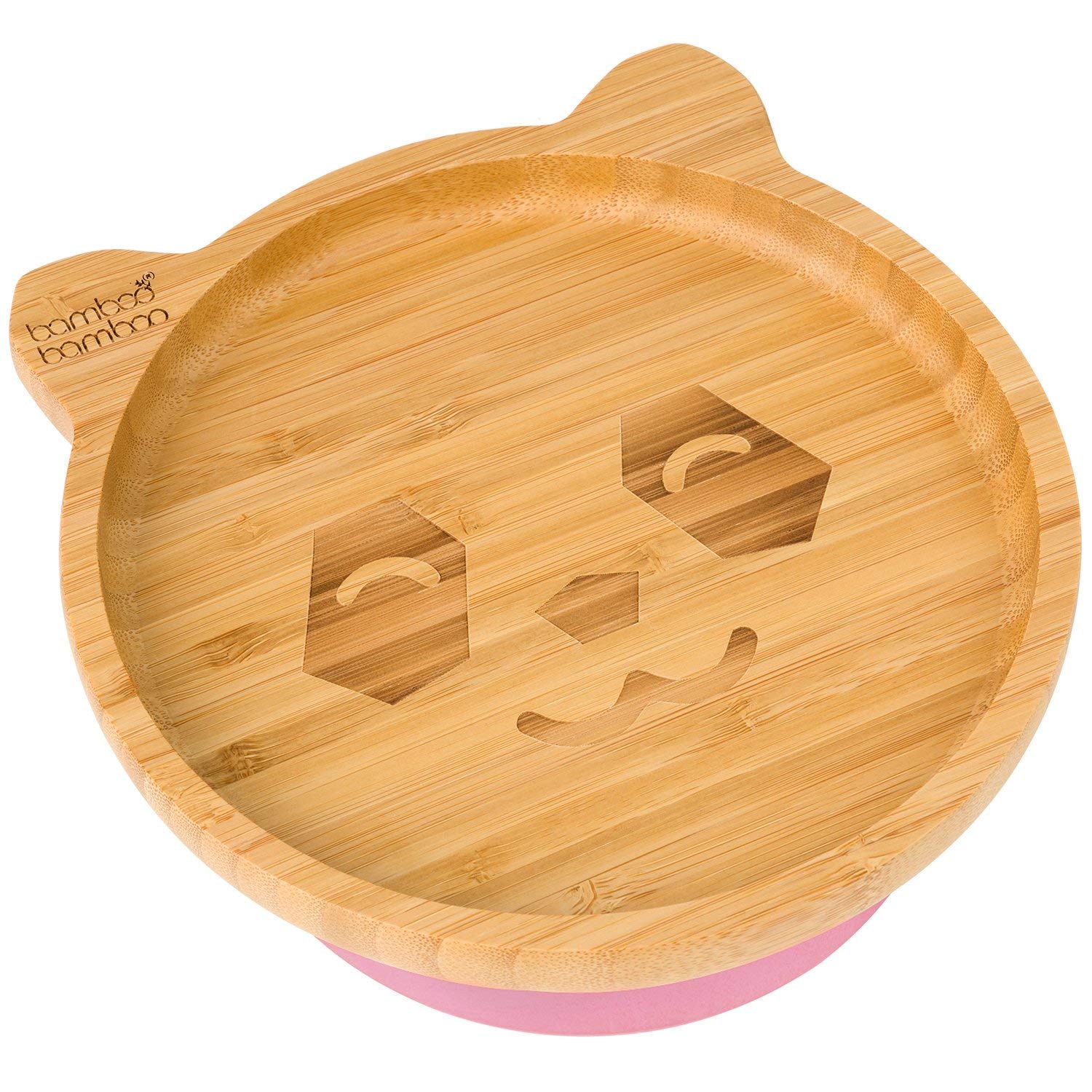 bamboo bamboo Baby Suction Plate for Feeding & Weaning – Eco-Friendly Bamboo Toddler Plate with Secure Suction Base (Panda, Pink, from 6 Months)