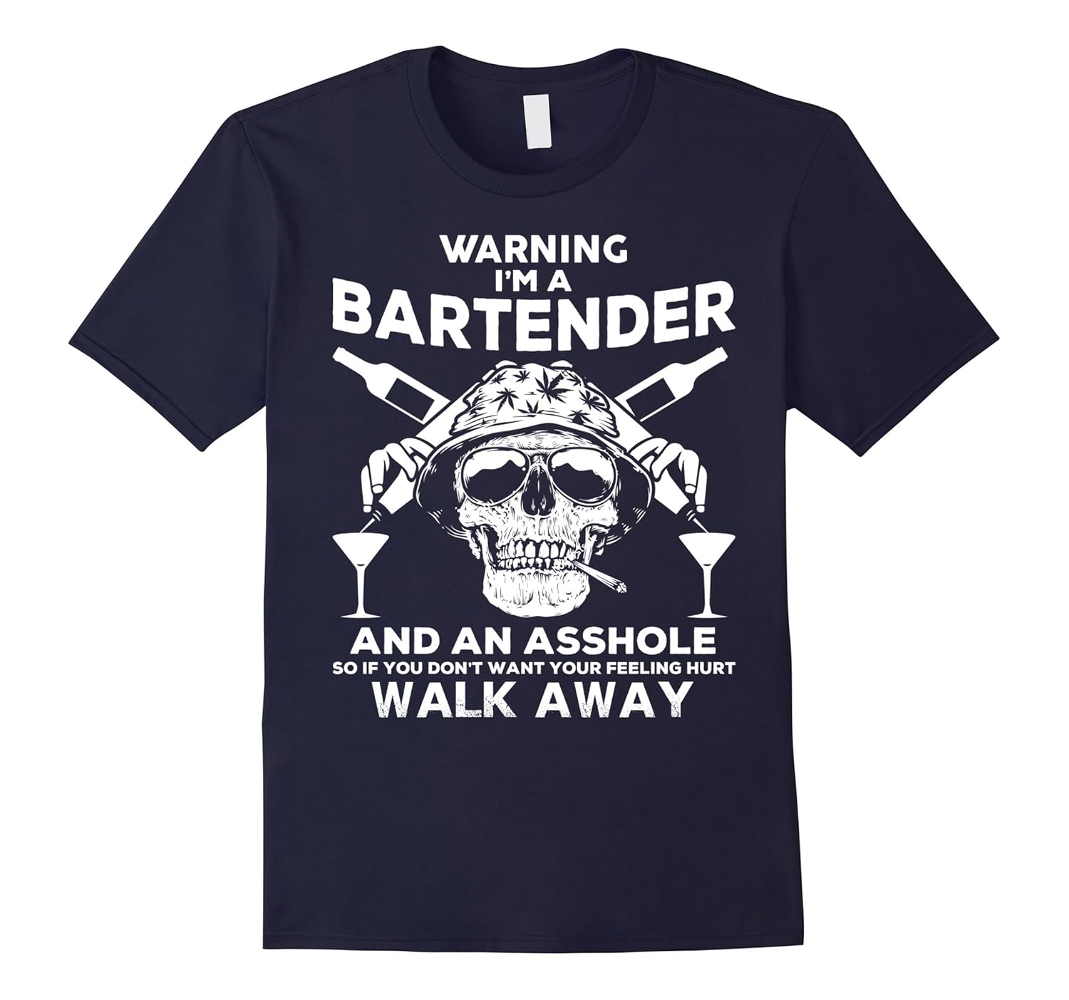 Mens Funny Bartender Shirt Skull Graphic Bartender Gift-Rose