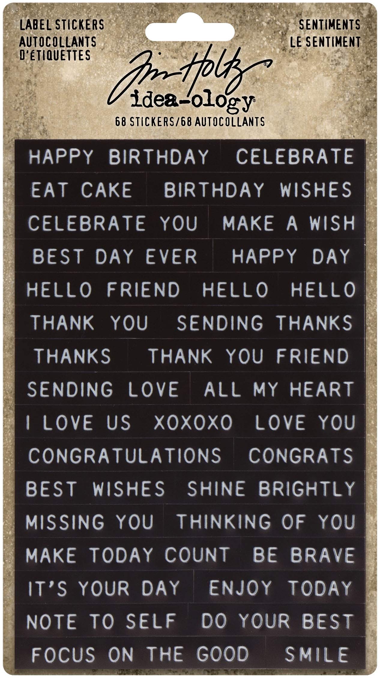 Tim Holtz Idea-Ology Label Stickers Sentiments