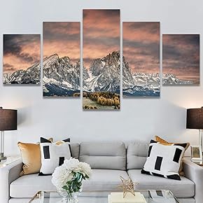 SIGNWIN 5 Panel Canvas Wall Art Modern Art...