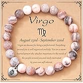 ASKRAIN Zodiac Bracelet for Women Horoscope Constellation Natural Stone Unique Bithday Gift