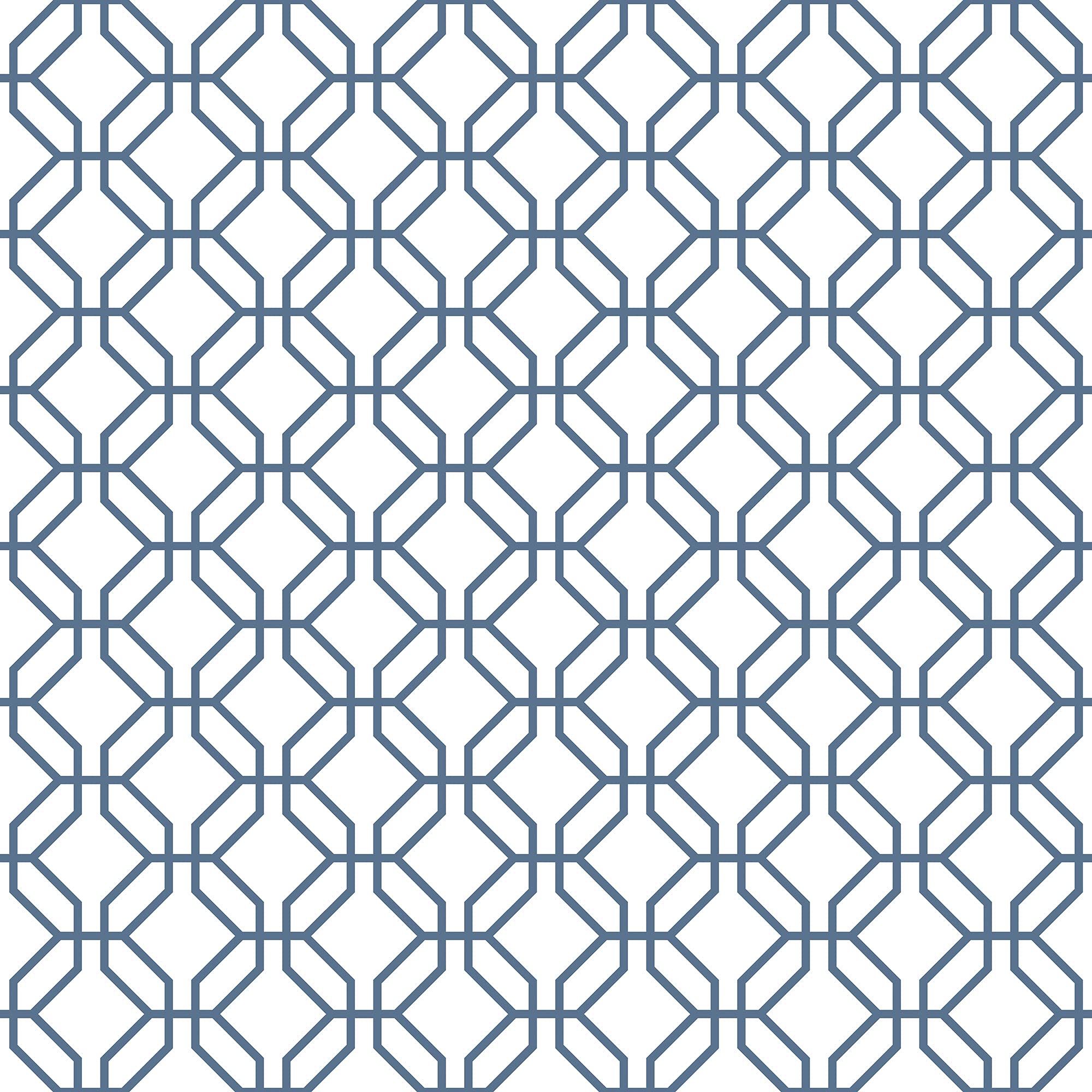 Galerie G78526 Secret Garden Trellis Positive Wallpaper, White/Blue, 10m x 53cm