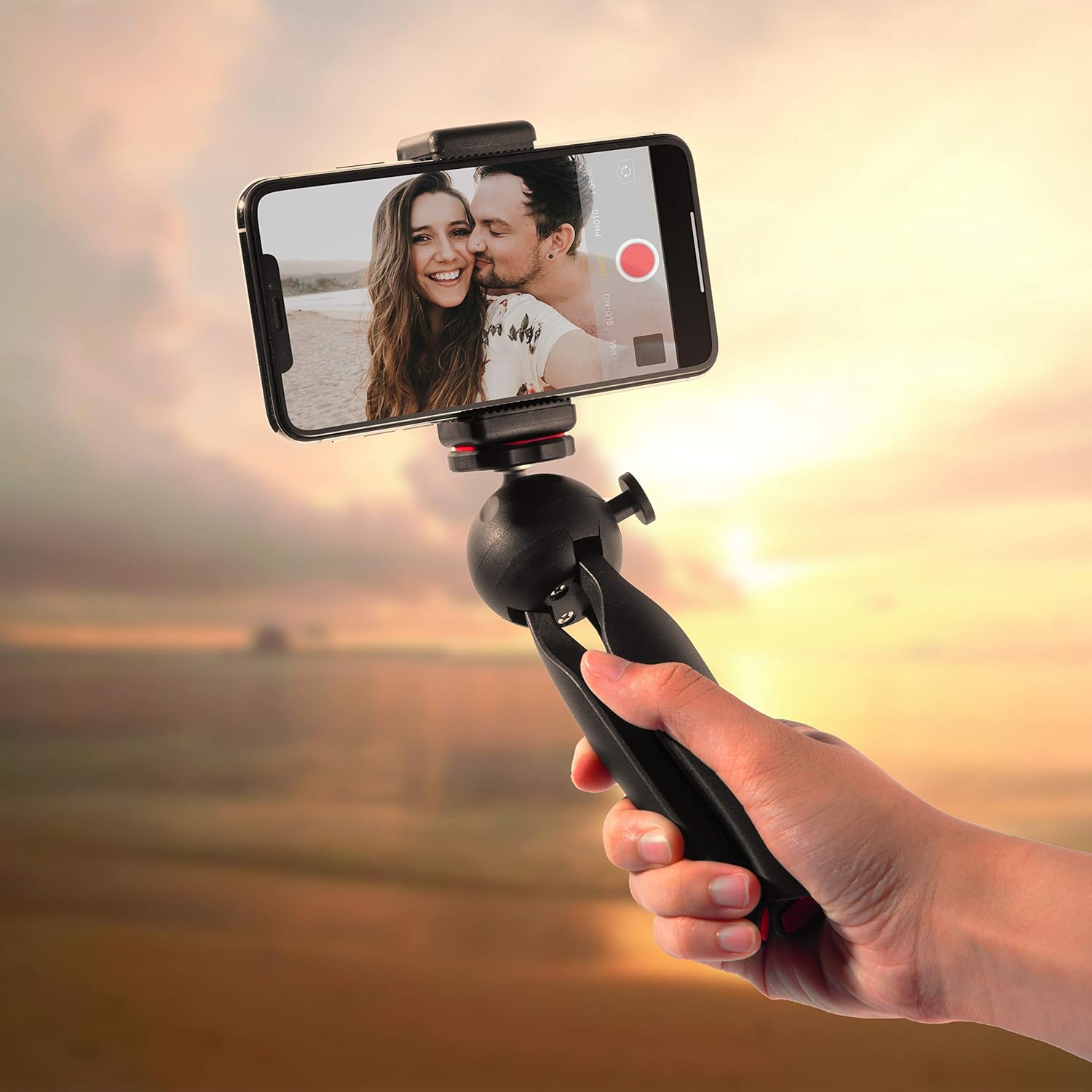 Polarduck Mini Tripod, Mini Phone Tripod Stand, Mini Tripod for iPhone/Compact DLSR/Samsung/Android Cellphone/Webcam/Projector with Universal Phone Mount & GoPro Mount, Fully Adjustable Angle Rotation : Camera & Photo