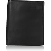Buxton Men's Emblem Credit Card Folio | Leather, 5 x 4.25 in. closed; 5 card slots, 2 slip pockets, business card slot, dual bill slots, removable insert.