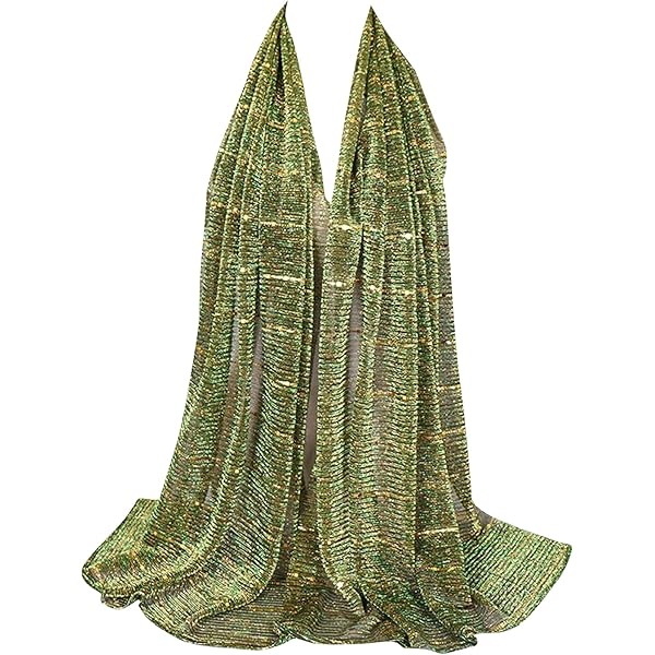 Femmes Glitter Muslim Hijab Plissé Turban Fringe Enveloppant Turban
