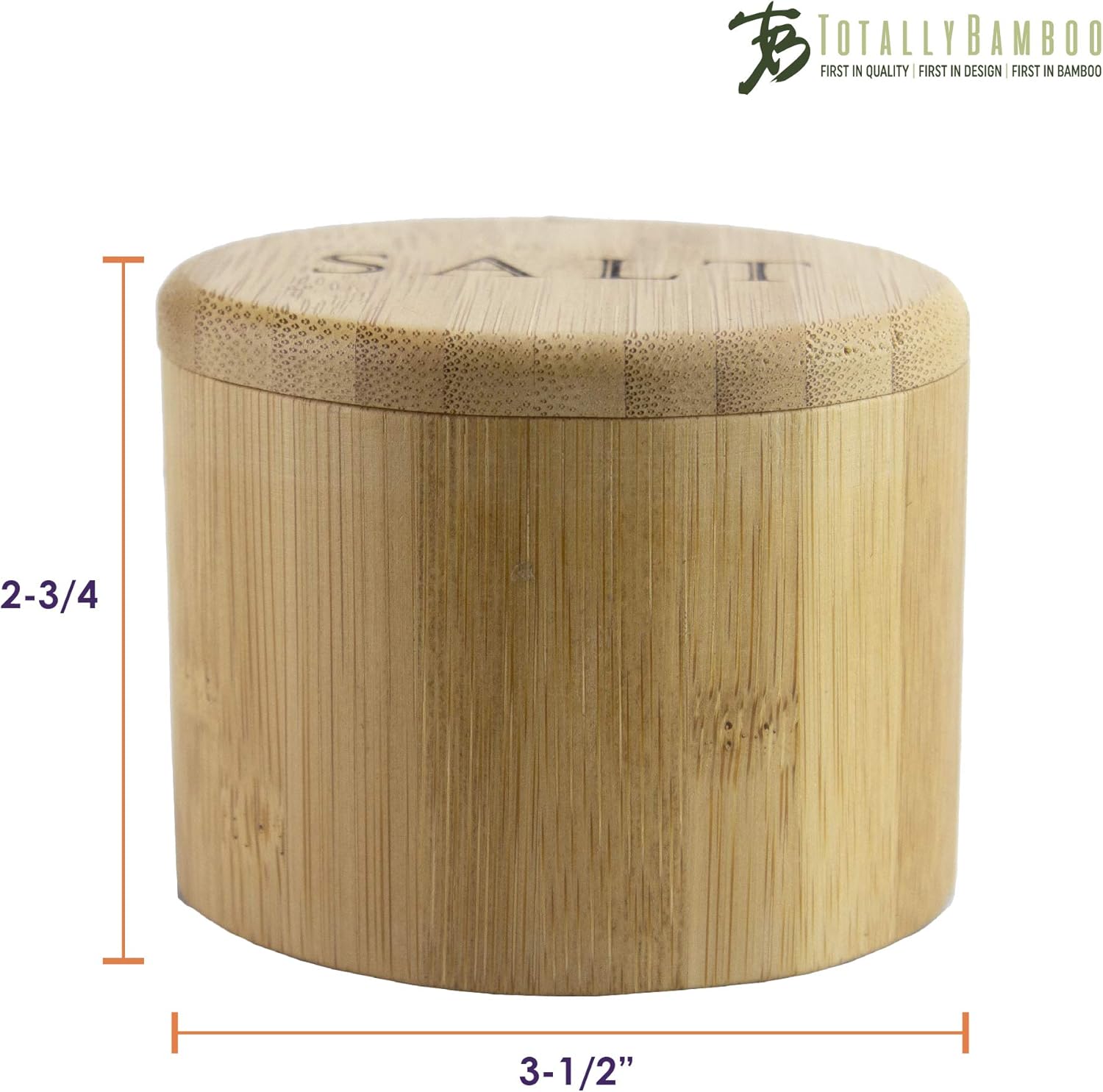 Totally Bamboo Salt Box, Bamboo Storage Box with Magnetic Swivel Lid, "Salt" Engraved on Lid: Kitchen & Dining