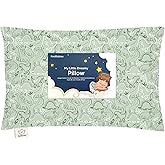 Toddler Pillow with Pillowcase - 13x18 My Little Dreamy Kids Travel Bed Pillows for Sleeping, Organic Cotton Small Pillowcase, Soft & Breathable, Machine Washable, Toddlers 2-5 years old (DinoDood)