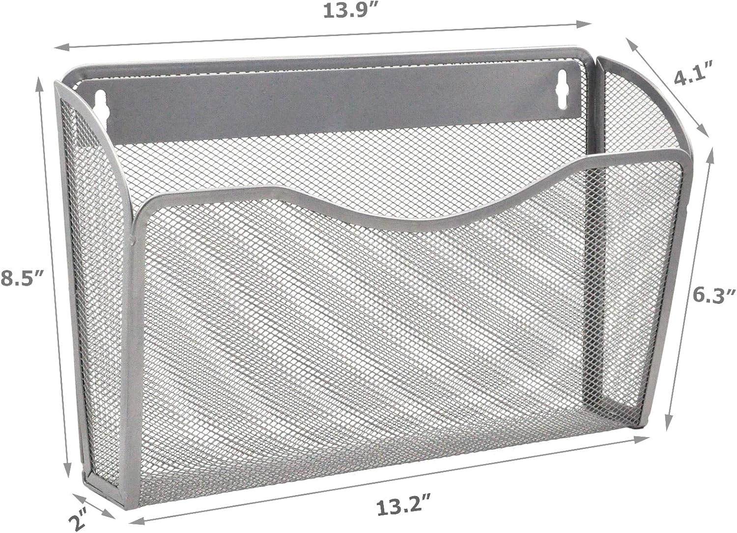 EASEPRES Mesh 3 Pockets File Organizer Hanging File Organizer Vertical Wall File Organizer Holder Rack, Silver : Office Products