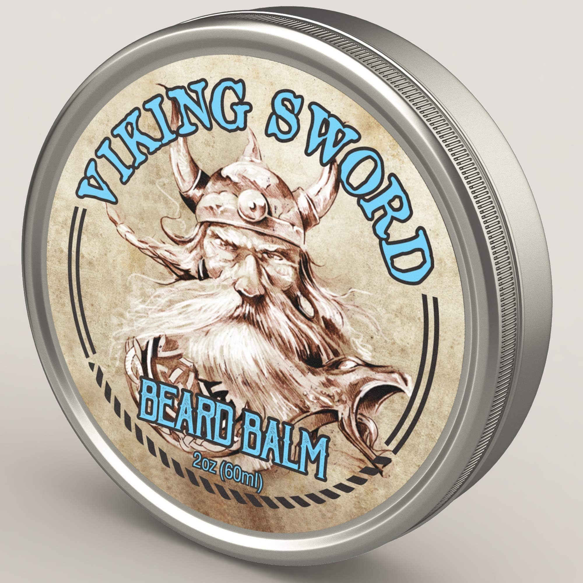 Viking Sword Beard Balm For Men Leave-in Conditioner Made with only Natural and Organic Ingredients - 2 Ounce Tin