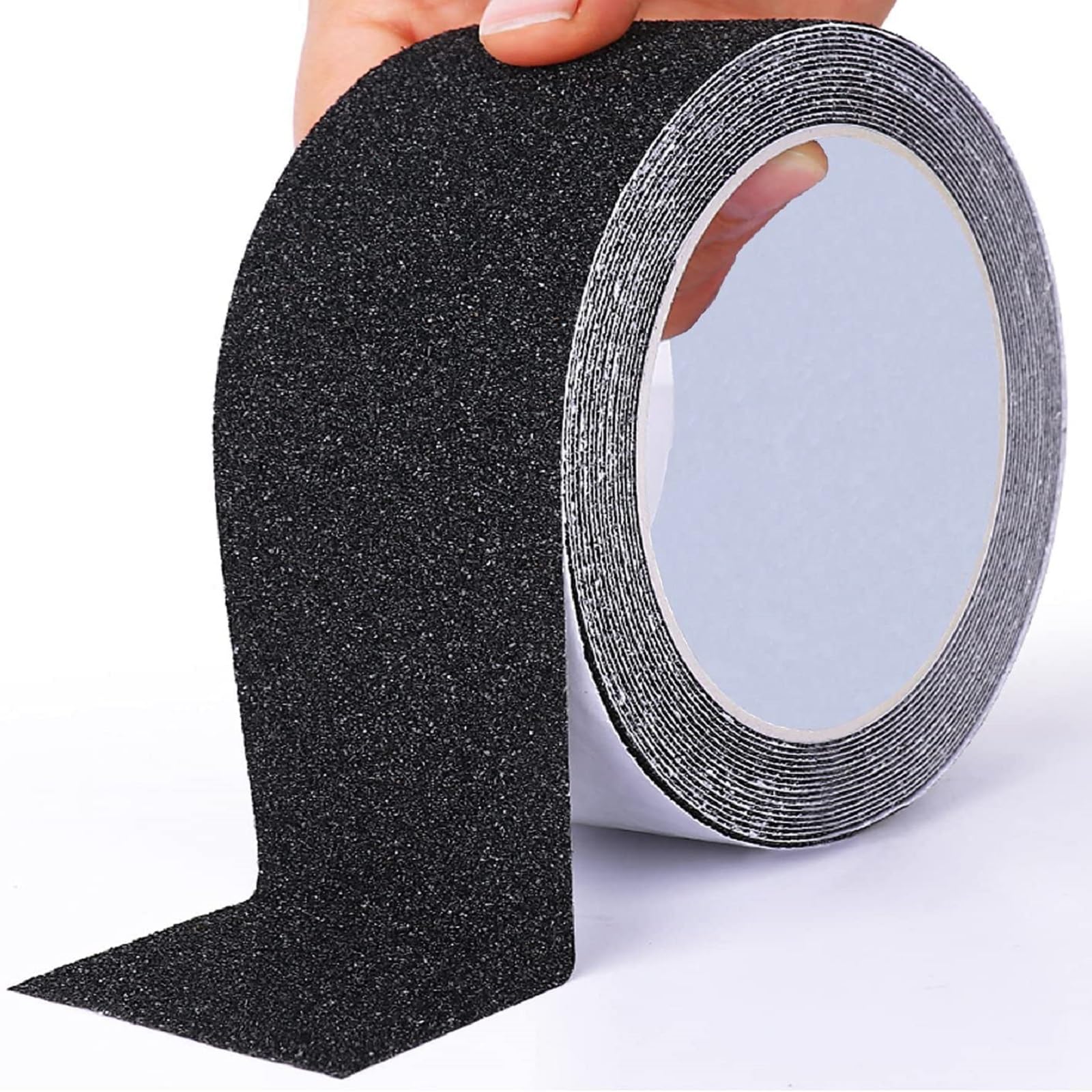 OQingluan Anti Slip Tape for Steps, 5cm*5m, Non Slip Stair Treads, Grip Tape for Steps, Anti Slip Tape Outdoor Waterproof, High Traction Safety Tape, for Indoor and Outdoor, Safe and Non-Slip, Black — image 1