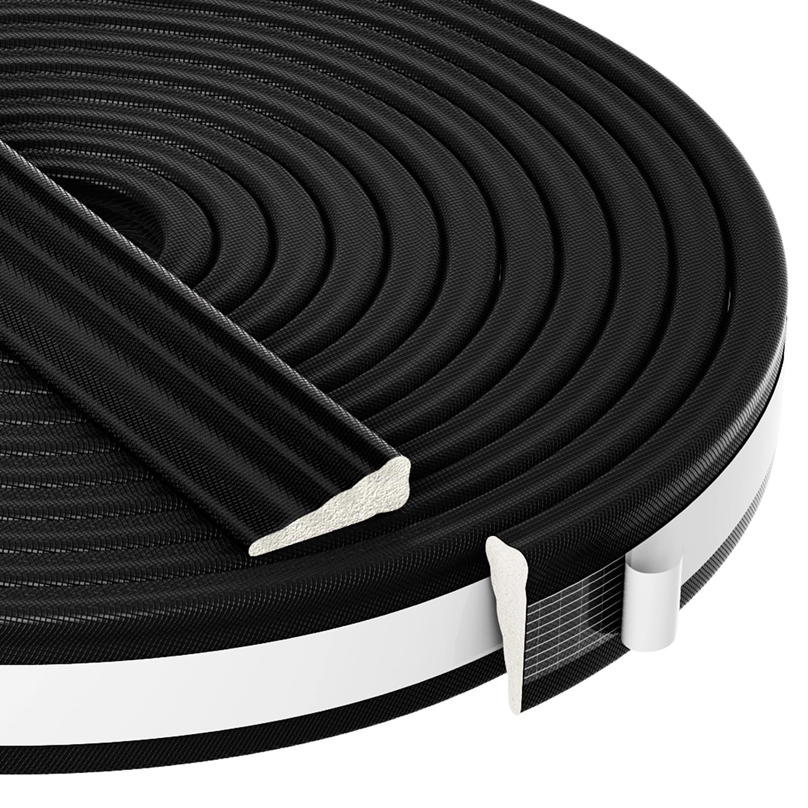 Photo 1 of QDiShi 196" Wedge-Shape Weather Stripping Door Seal Weatherproof Foam Seals Self Adhesive Insulation Anti-Collision Strip Soundproofing Frame Insulation Tape Fits 0.13-0.31" Gaps(Black)