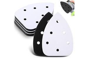 Ceoighe 5 Pcs 6 Holes Foam Sanding Pads with Hook and Loop Backing Sander Mouse Detail Sanding Interface Pad to Increasing Flexibility and Balancing Pressure Compatible with Ryobi Sander