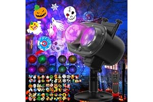 Elec3 Ocean Wave Christmas Projector Lights,16 Slides 2 in 1 Moving Pattern Projection Lights Landscape Lights Waterproof Out