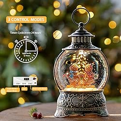 Christmas Snow Globe Lantern Water Glittering