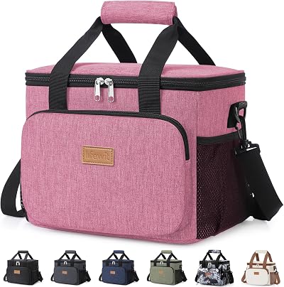 Lifewit Lunch Bag 9L Insulated Cooler Pink 12 Can Capacity 600D Oxford