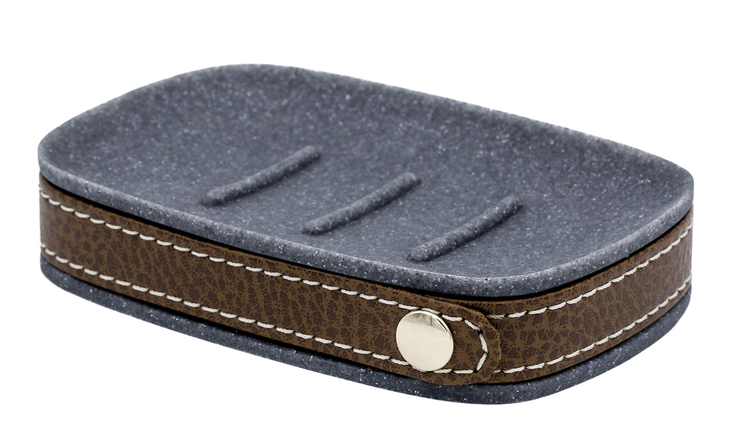 RIDDER Soap Dish, Polyresin, Grey, Approx. 13,4 x 8,9 x 2,8 cm