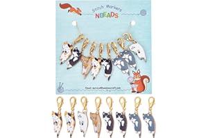 NBEADS 8 Pcs Cat Stitch Markers, Alloy Enamel Crochet Stitch Marker Charms Locking Stitch Marker with Lobster Claw Clasps for Knitting Weaving Sewing Accessories Quilting Jewelry Making
