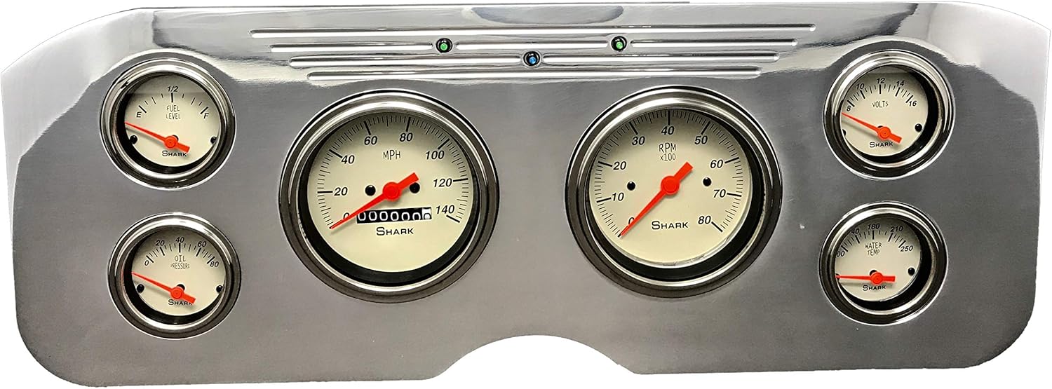 Dolphin Gauges 1955 1956 1957 1958 1959 GMC Truck 6 Gauge Dash Cluster Panel Set Mechanical