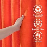 Waterproof Narrow Shower Curtain 92x182cm Orange with Hooks view 7