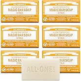 Dr. Bronner's Pure-Castile Magic Soap Bar (Citrus, 5 oz, 6-Pack)- Bath Soap with Regenerative Organic Certified Oils - For Face, Body & Hair - Gentle, Vegan - Bars for Men & Women