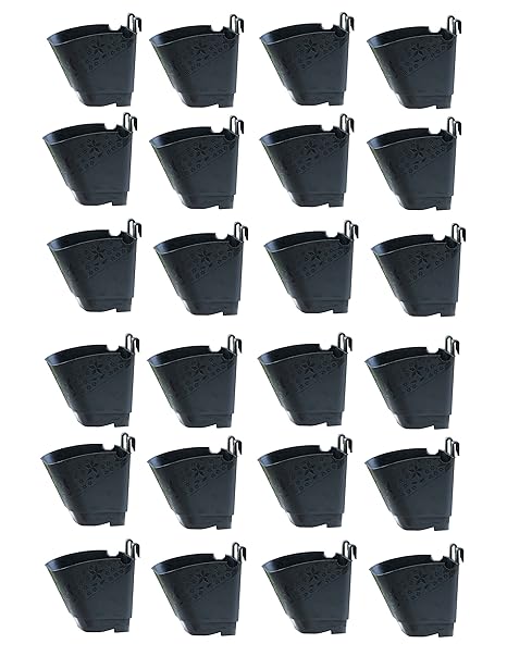 Novicz Vertical Garden Wall Hanging Pot (Black, Pack of 24)