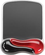 Kensington Duo Gel Ergonomic Mouse Pad with Wrist Support Red Black