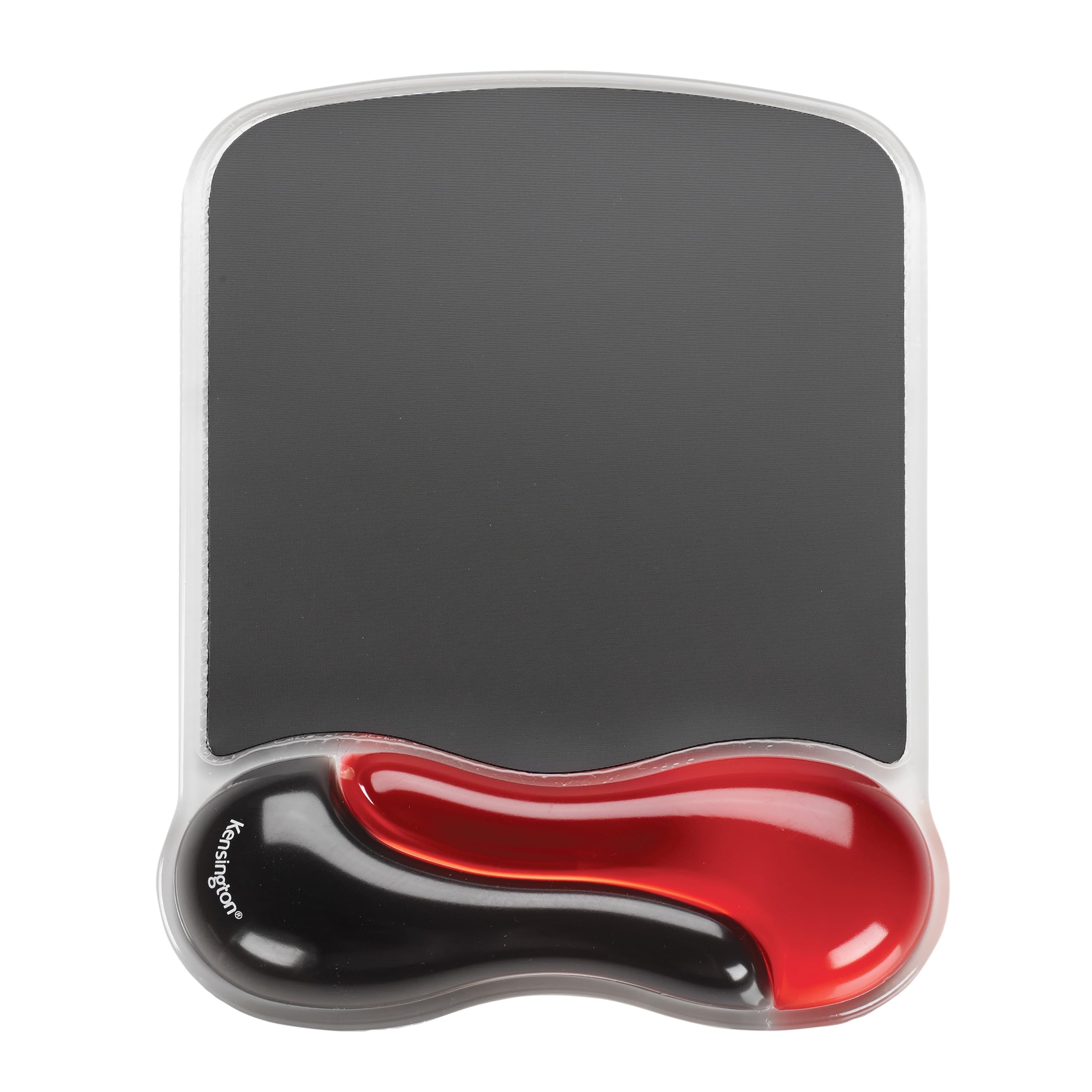 Kensington Mouse Mat with Wrist Support - Ergonomic Duo Gel mouse mat, compatible with laser and optical mice for comfort when at computer, laptop, office, PC, gaming - Red/Black (62402)