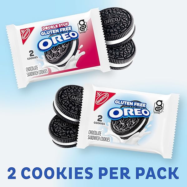 OREO GLUTEN FREE ORIGINAL & DOUBLE STUF CHOCOLATE SANDWICH COOKIES VARIETY PACK, GLUTEN FREE COOKIES, 20 SNACK PACKS (2 COOKIES PER PACK)