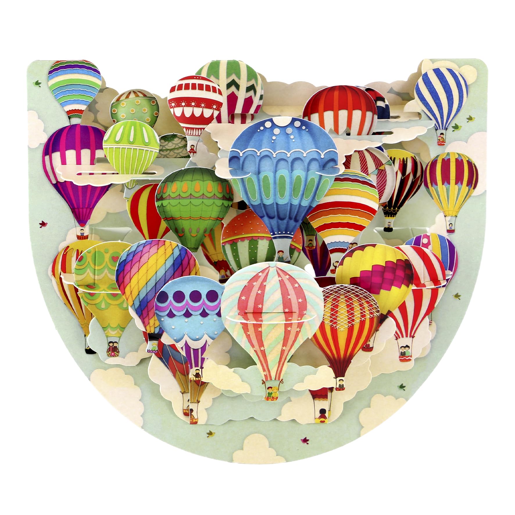 SANTORO Popnrock, 3D Pop Up Greeting Card - Hot Air Balloons - For Her, For Him, Birthday, Anniversary