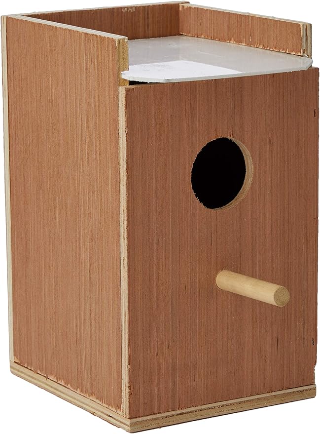 Wooden Budgie Breeding Box Nesting With Concave 15.5 x 24 x 17.5 cm