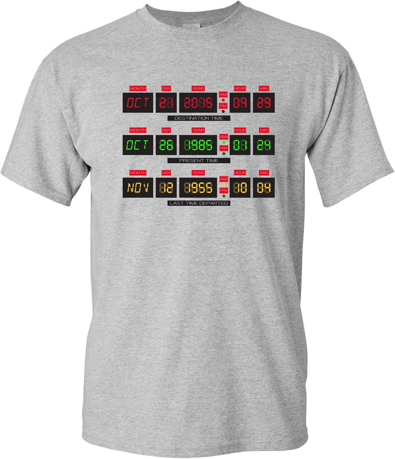 UGP Campus Apparel Delorean Dashboard - Time Travel Movie Car 80's Pop Culture T Shirt