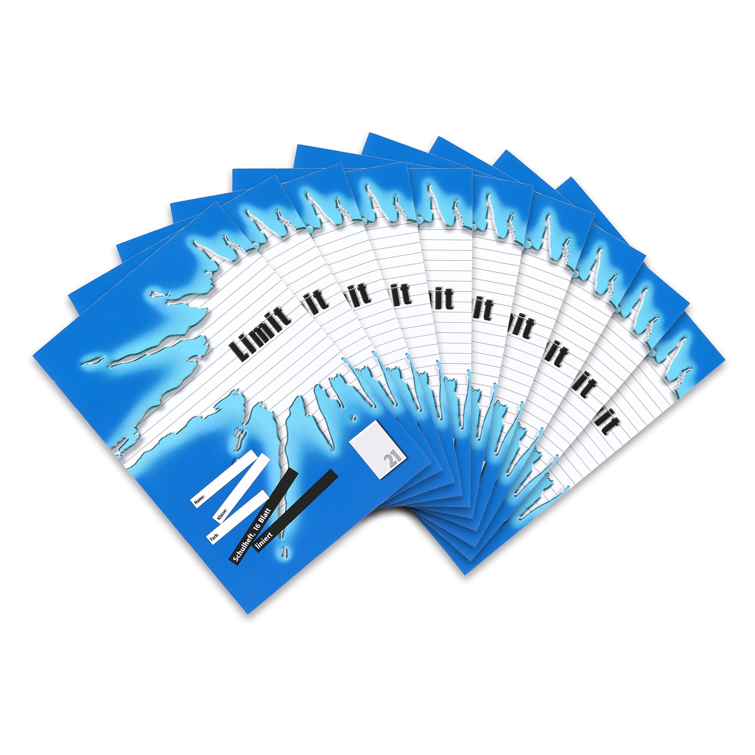 Limit Exercise Book A4 16 Sheets Line Style 21 Lined Without Margin Blue Pack of 10