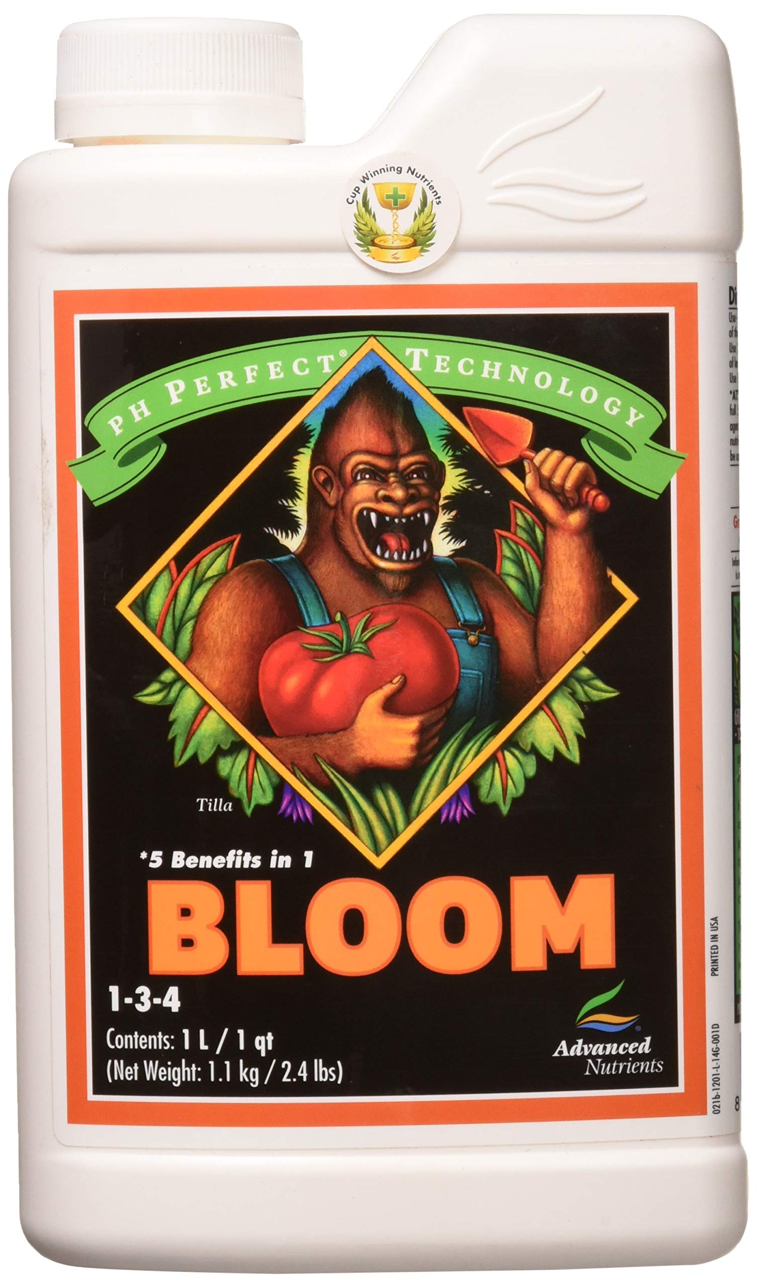 Advanced Nutrients Bloom pH Perfect Fertilizer, 1 Liter, Brown