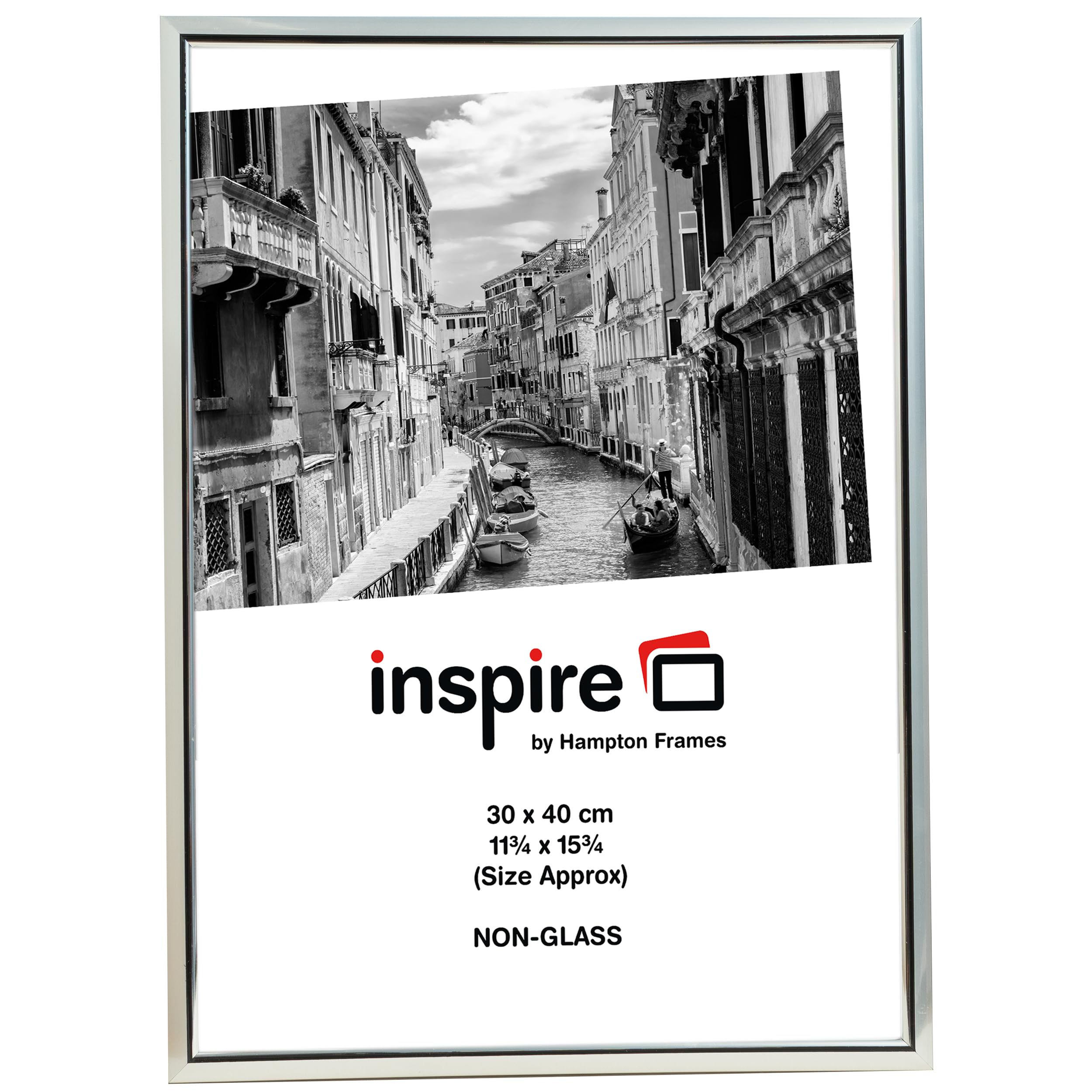 Hampton Frames EASYLOADER 30x40cm Silver Picture Poster Frame Acrylic (Non-Glass) EAS3040SVPX-1PK