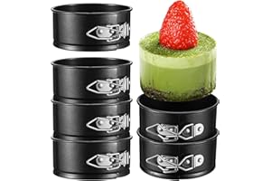 Toyvian 6 Pack Spring Form Pan Set, Mini Cake Pan with Removable Bottom, Nonstick Leakproof Round Cake Mold Spring Form Molds