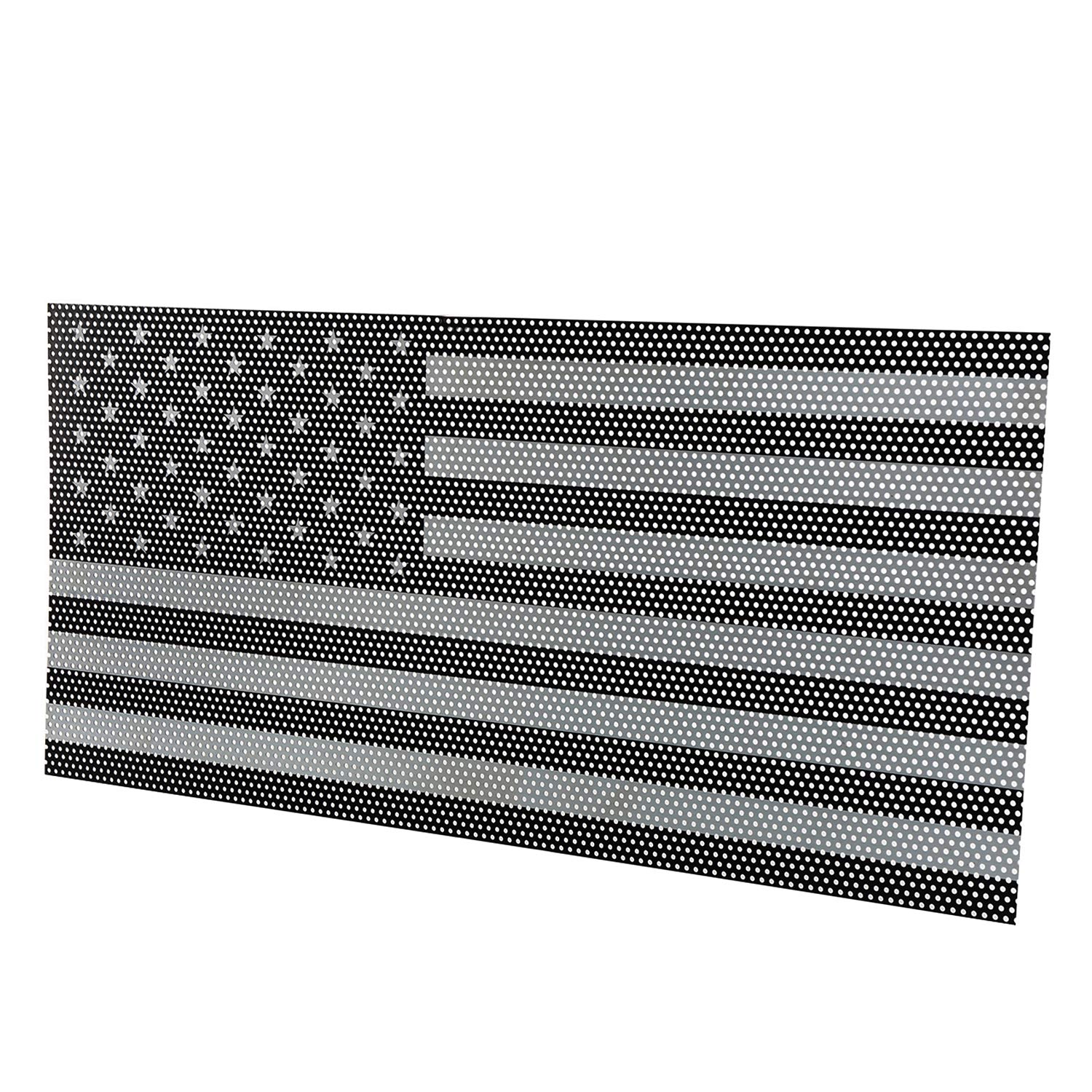 Hooke Road Front Mesh Grille Insert for Jeep Gladiator JT/Jeep Wrangler JL 2018-2021- Faded White & Black US Flag