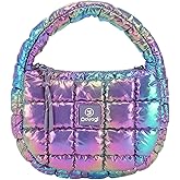 DOYOGI Puffer Small Handbag Nylon Purses Lightweight Cotton Padding Hobo Quilted Wristlet Bag for Women