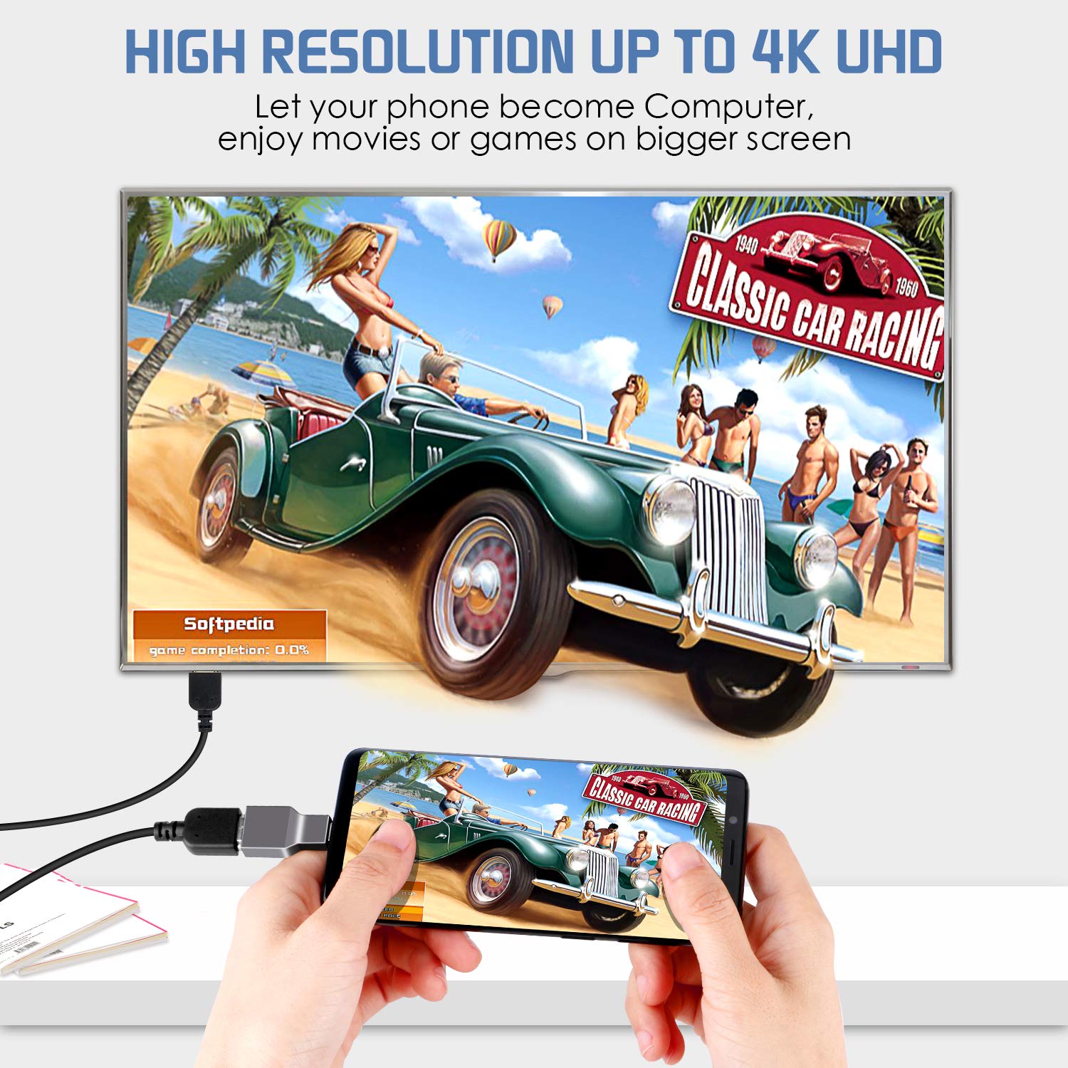 WU-MINGLU USB C zu HDMI Adapter mit 4k HDMI Kabel, Typ C (Thunderbolt 3) auf HDMI Ultra Mini Hub für USB-C Geräte