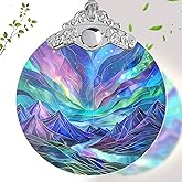 Northern Lights Stained Glass Ornament, Christmas Tree Decor, Northern Lights Ornaments for Christmas Tree