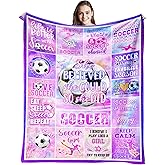 Boopeonr Soccer Blanket Gifts for Girls Soccer Accessories Birthday Gifts Bedroom Decor Throw Blanket 50"x40"