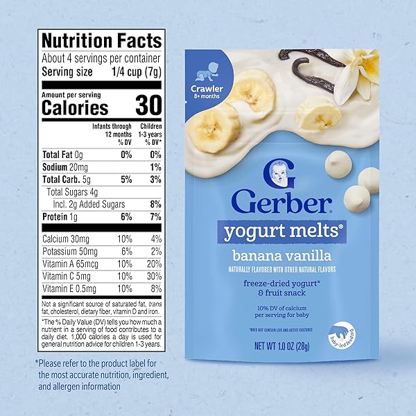 GERBER YOGURT MELTS BANANA VANILLA 1.0 OZ POUCH