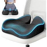 Sytopia Extra Large Office Chair Cushion, 19" x 17" Ergonomic Memory Foam Seat Cushion, Pressure Relief for Tailbone Pain, Sciatica & Hip Pain, Booster Pad for Sitting & Driving, Black